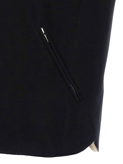 Black Wool Sleeveless Jacket