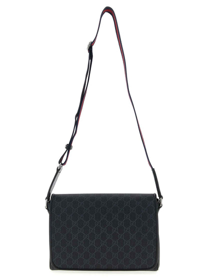 Black Polyethylene Crossbody Bag