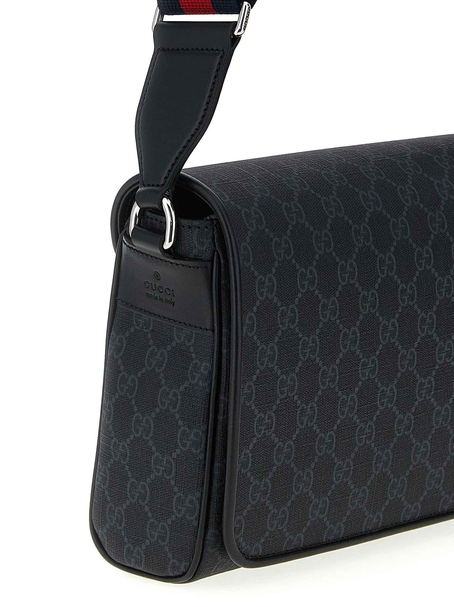 Black Polyethylene Crossbody Bag