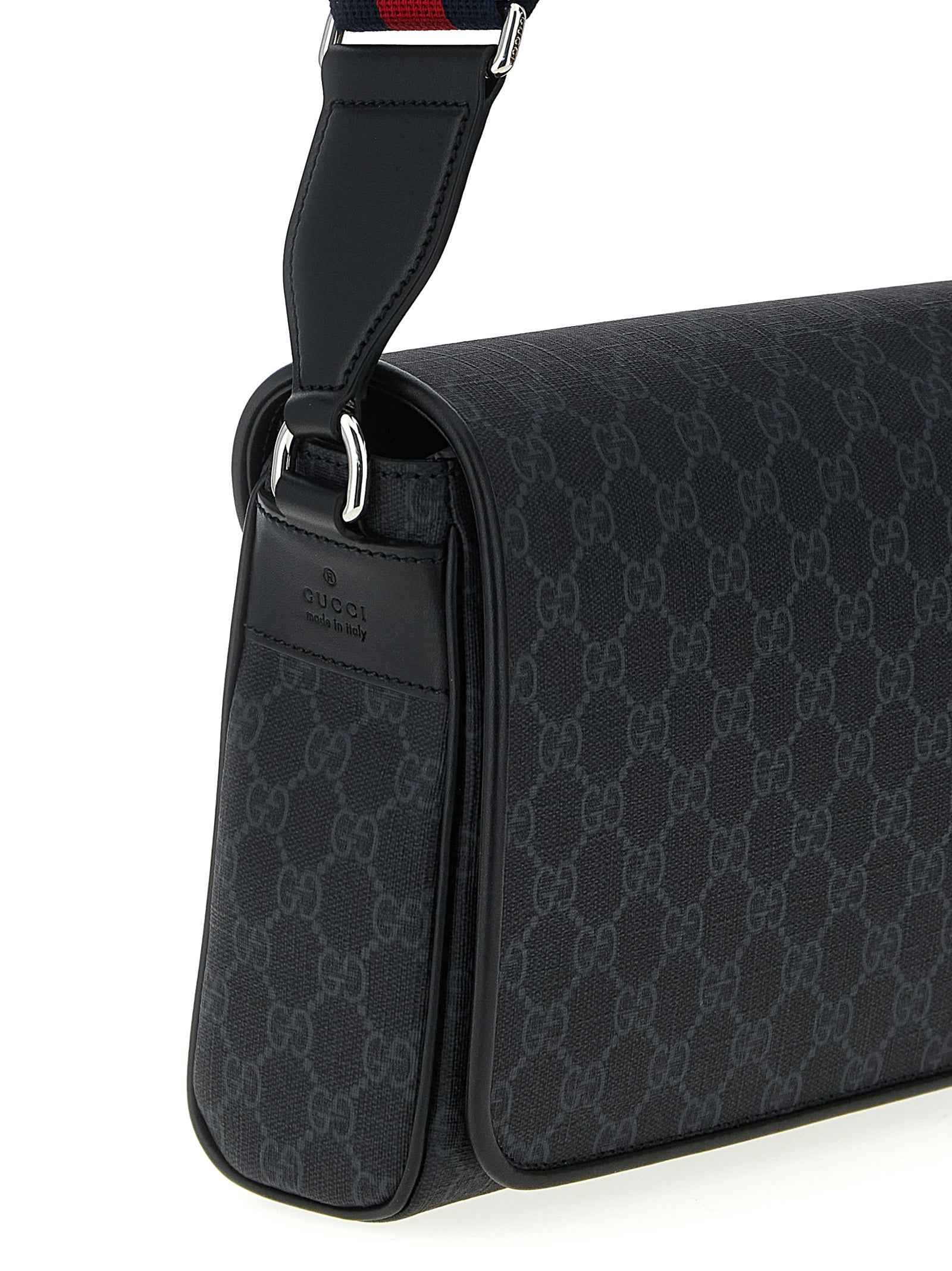 Black Polyethylene Crossbody Bag