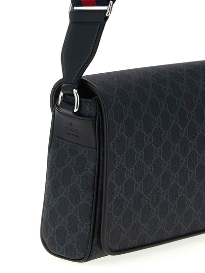Black Polyethylene Crossbody Bag