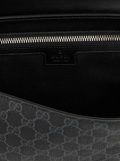 Black Polyethylene Crossbody Bag