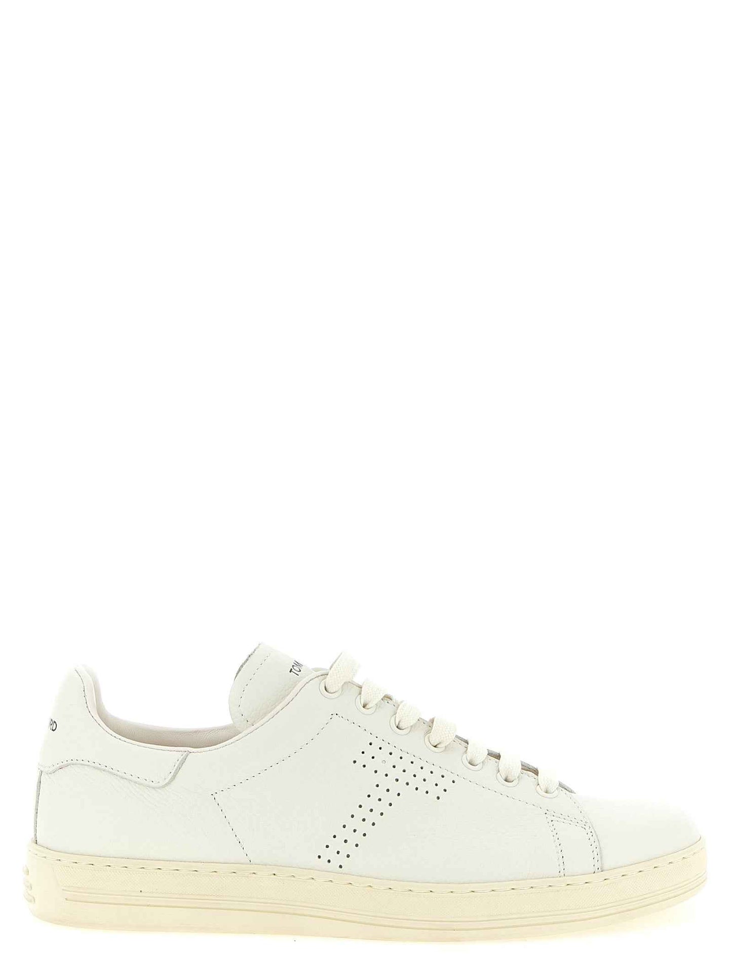 White Leather Low Top Sneakers