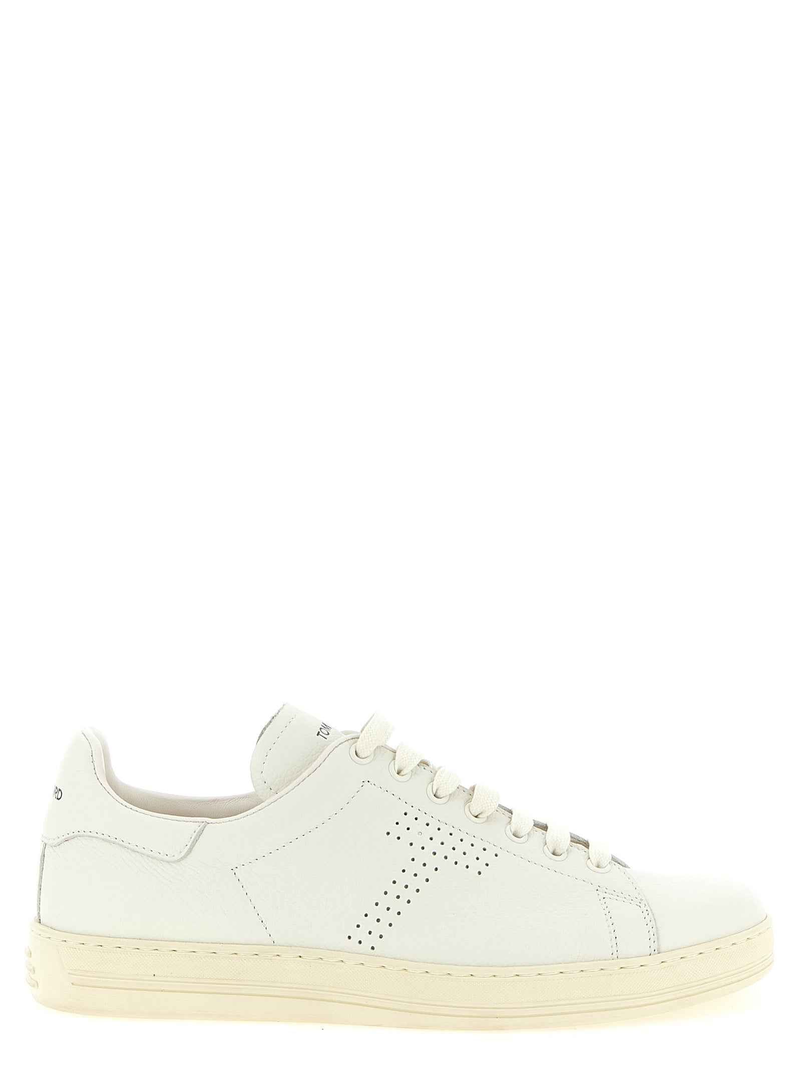 White Leather Low Top Sneakers