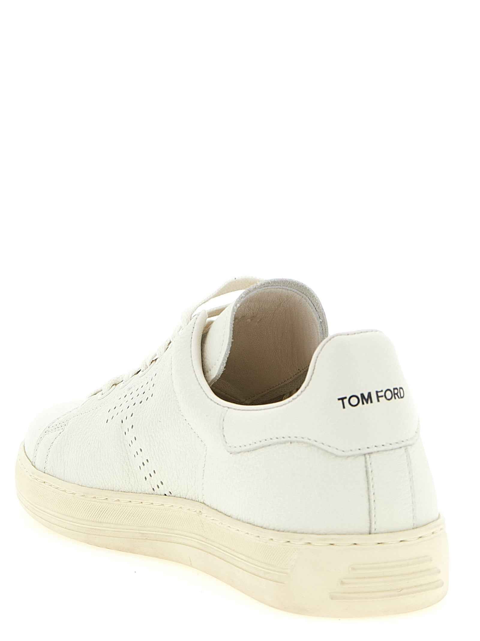 White Leather Low Top Sneakers