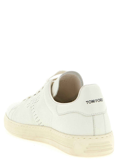 White Leather Low Top Sneakers