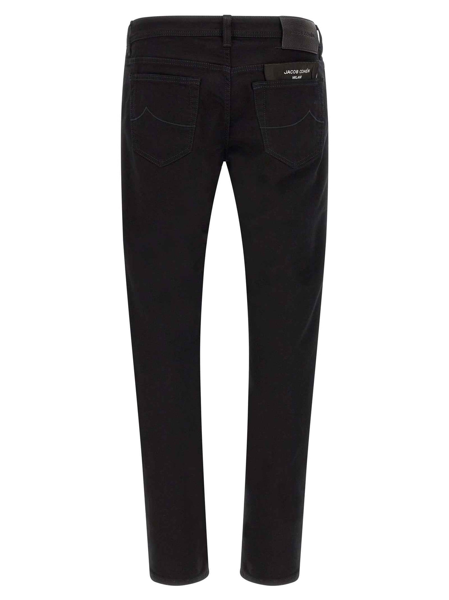 Black Cotton Straight-Leg Jeans