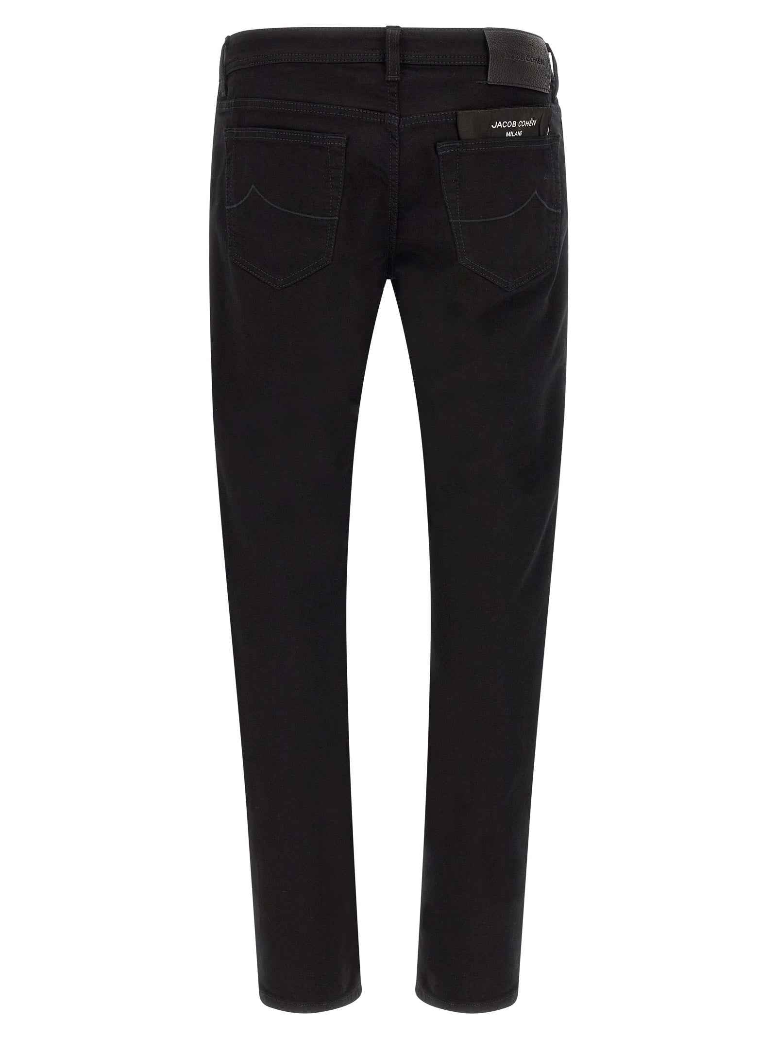 Black Cotton Straight-Leg Jeans