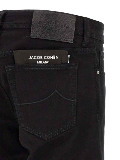 Black Cotton Straight-Leg Jeans