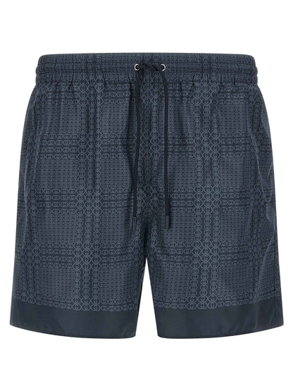 Blue Polyester Swim Shorts