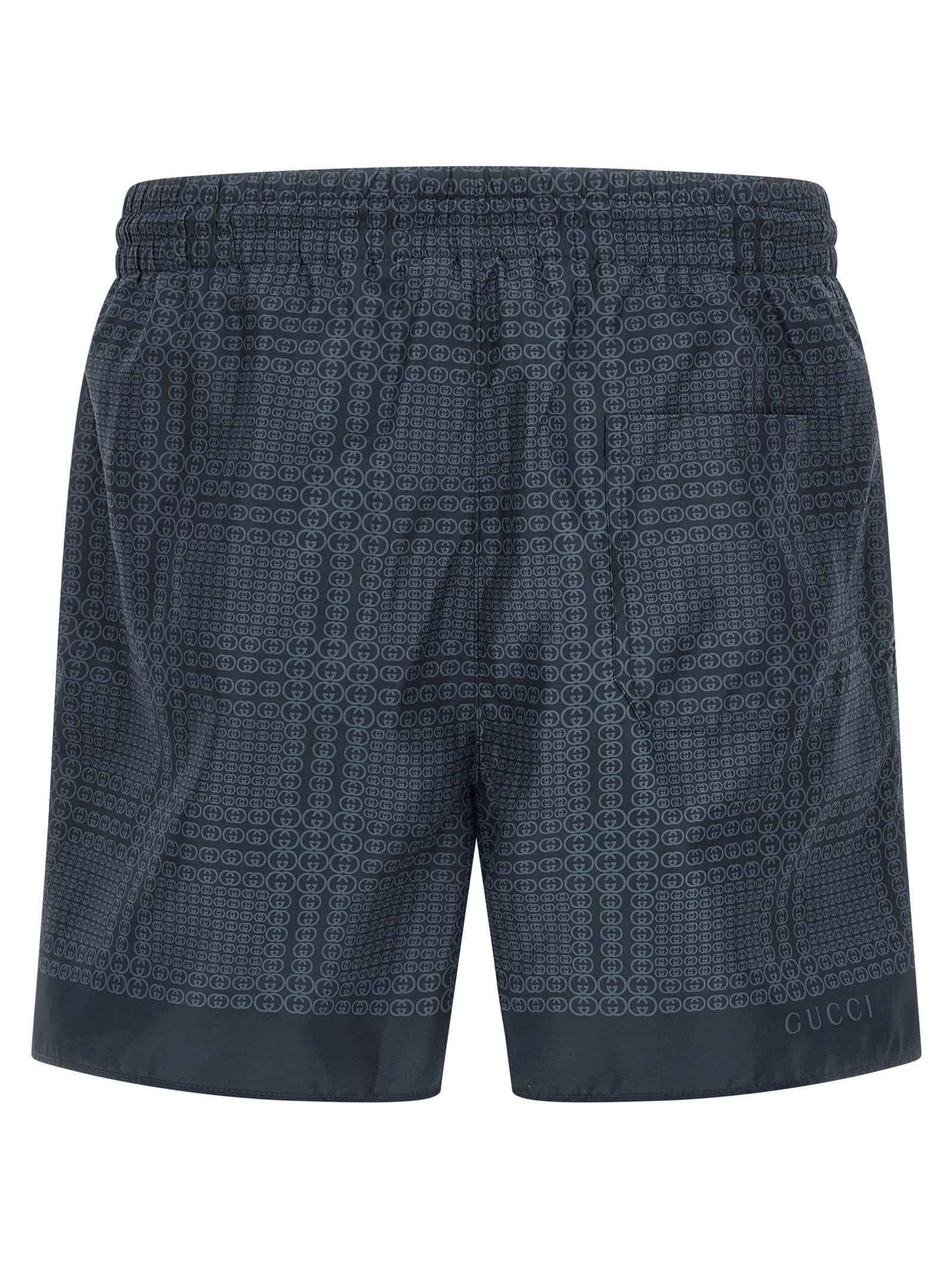 Blue Polyester Swim Shorts