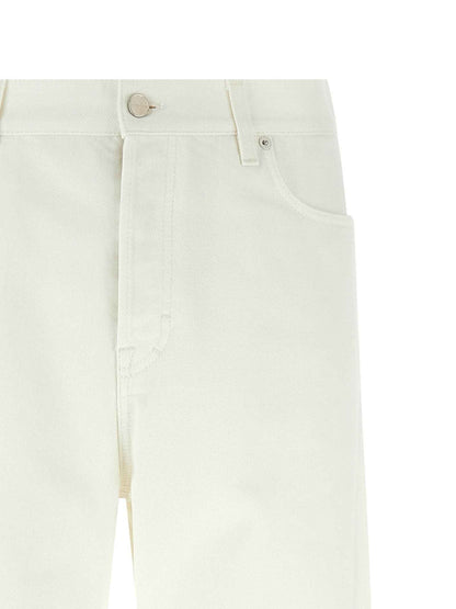 White Cotton Straight-Leg Jeans