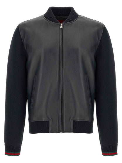 Blue Lamb Leather Leather Jacket