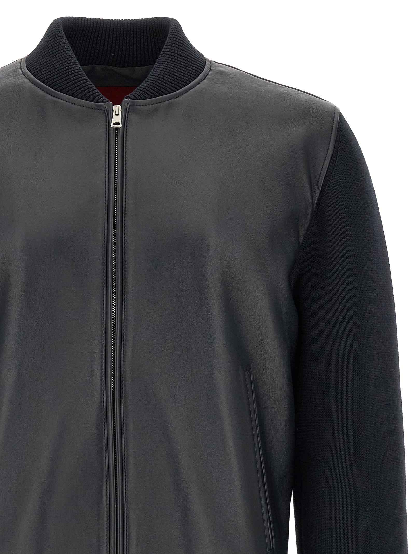 Blue Lamb Leather Leather Jacket