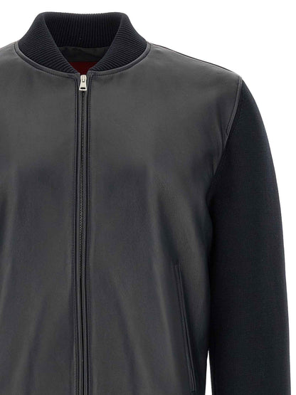 Blue Lamb Leather Leather Jacket