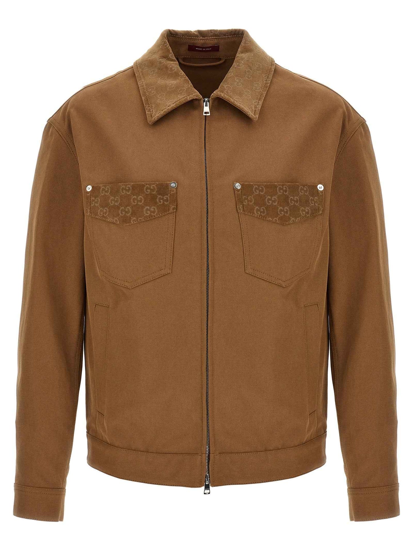 Brown Cotton Full-Length Jacket