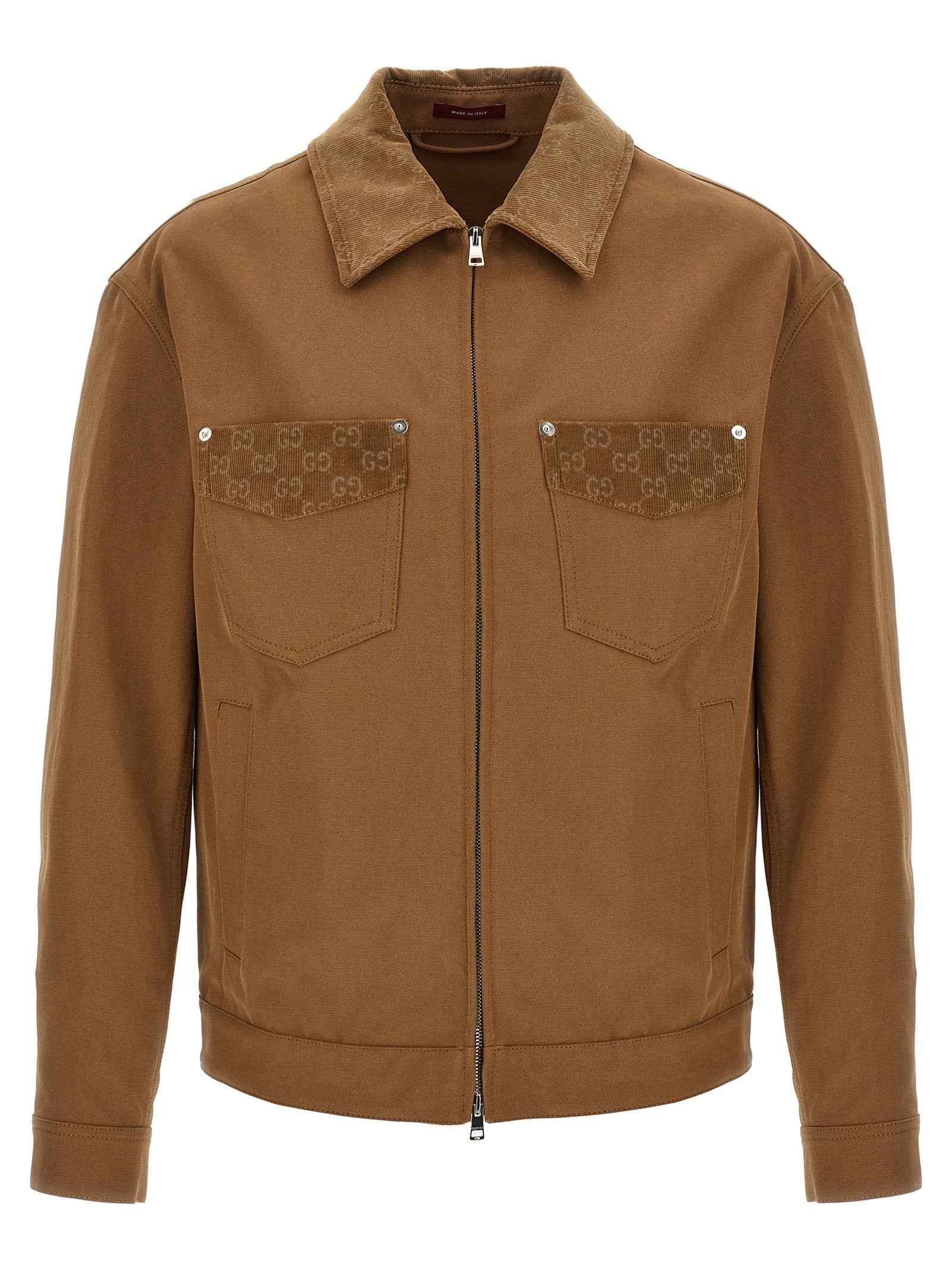 Brown Cotton Full-Length Jacket