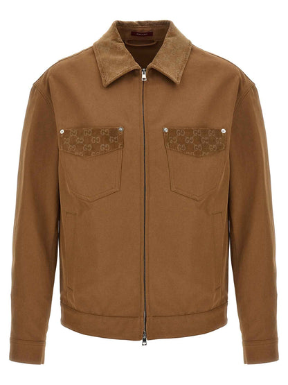 Brown Cotton Full-Length Jacket