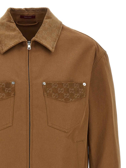 Brown Cotton Full-Length Jacket