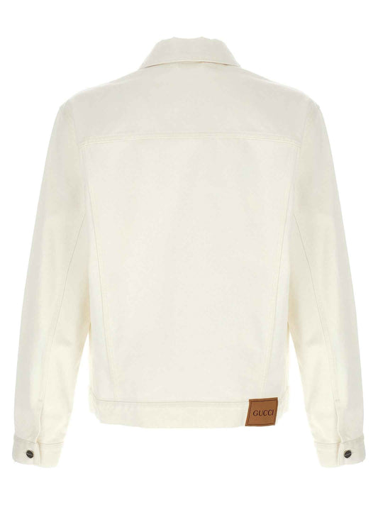 White Cotton Denim Jacket