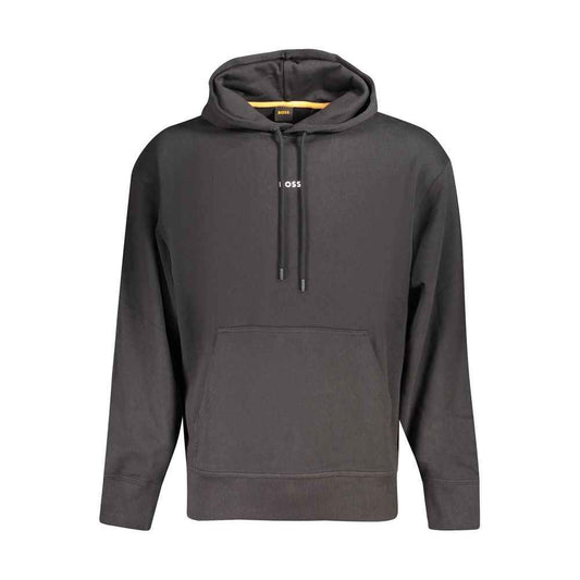 Black Cotton Men's Hoodie