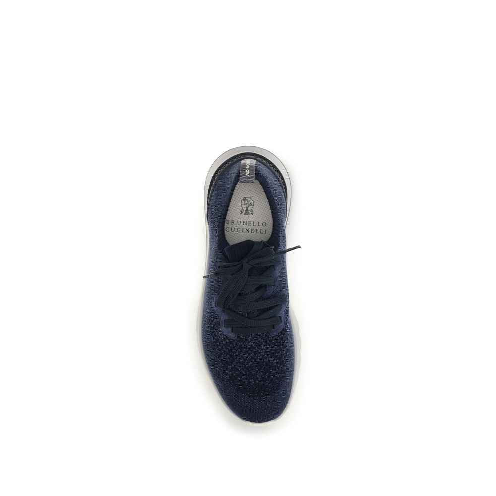 Blue Cotton Athletic Sneakers