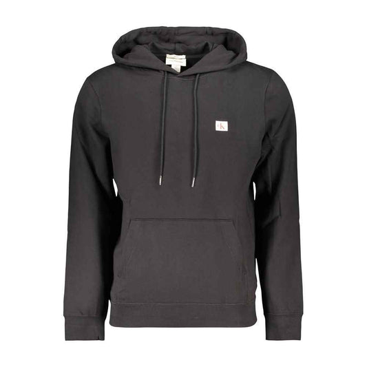 Black Cotton Men Hoodie