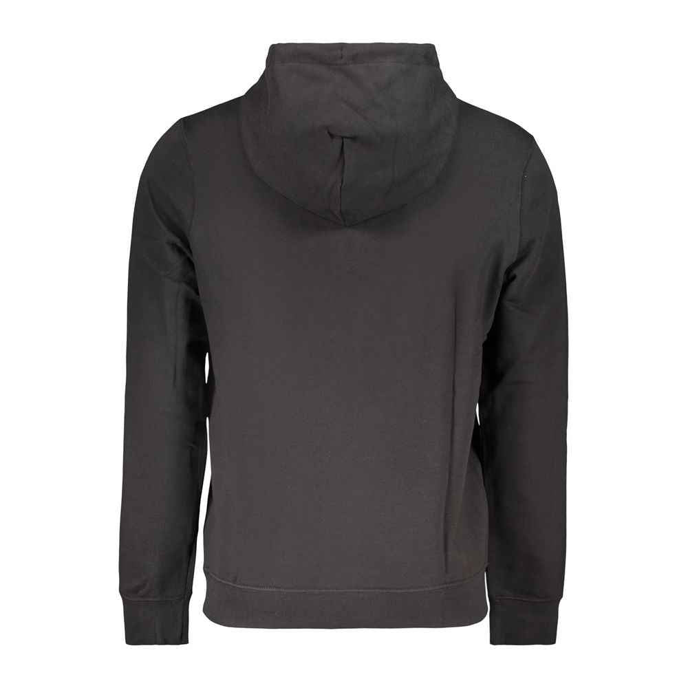 Black Cotton Men Hoodie
