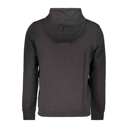 Black Cotton Men Hoodie