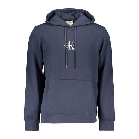 Blue Cotton Men Sweater