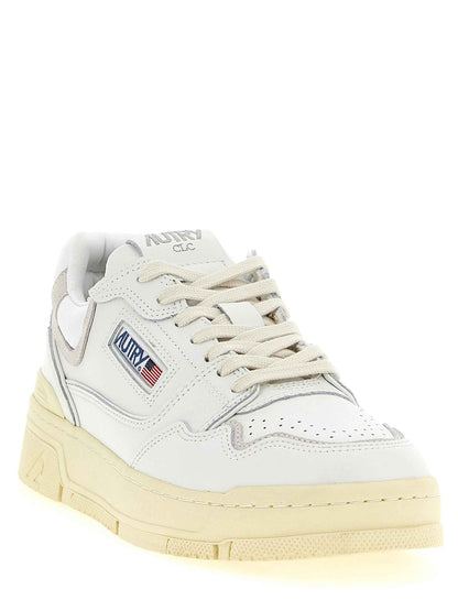 White Cowhide Low Top Sneakers
