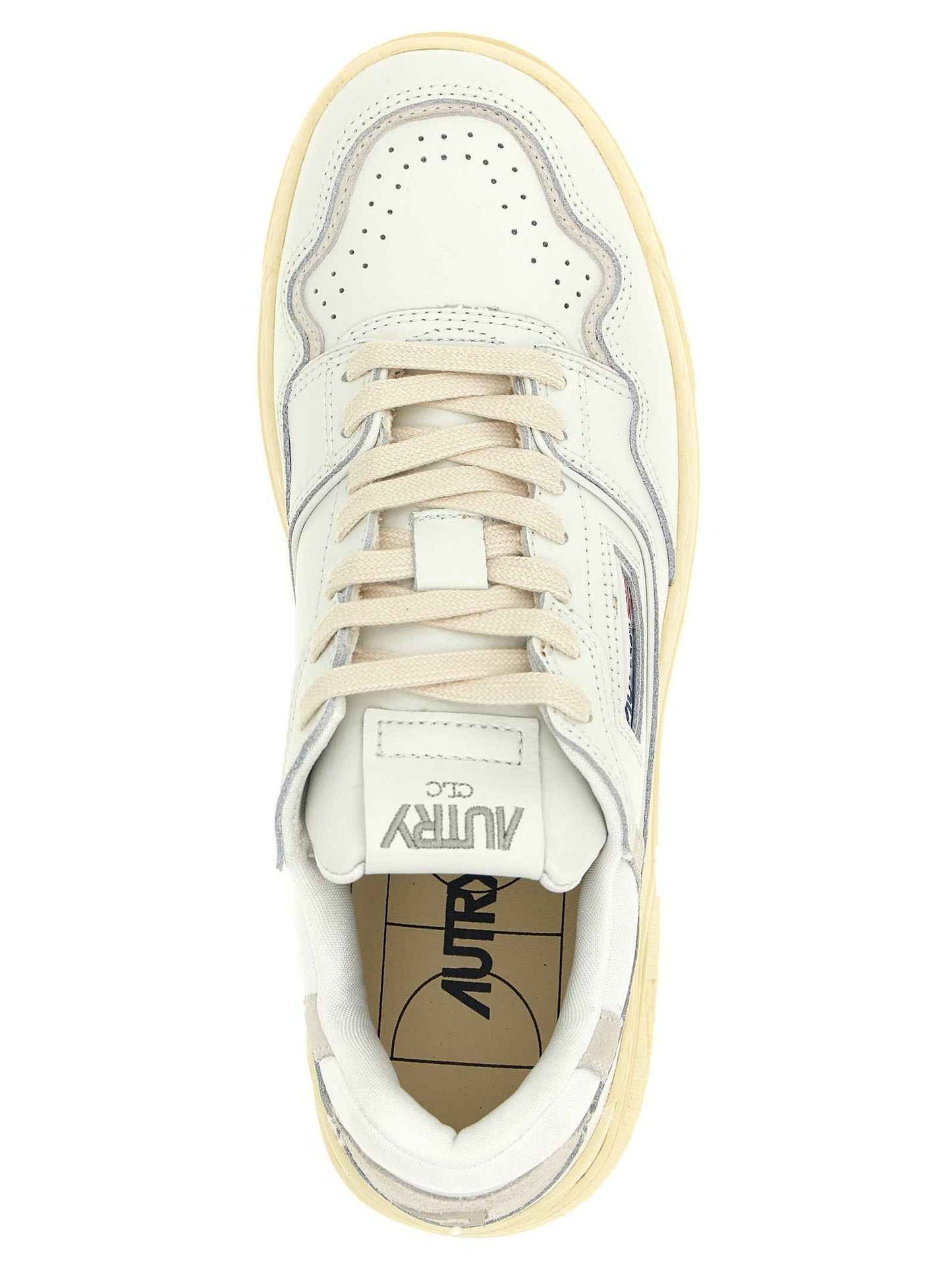 White Cowhide Low Top Sneakers
