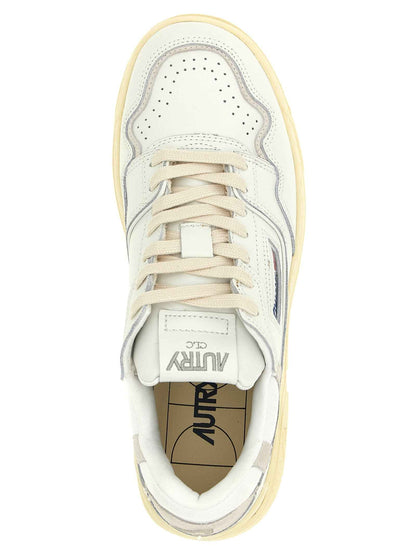 White Cowhide Low Top Sneakers