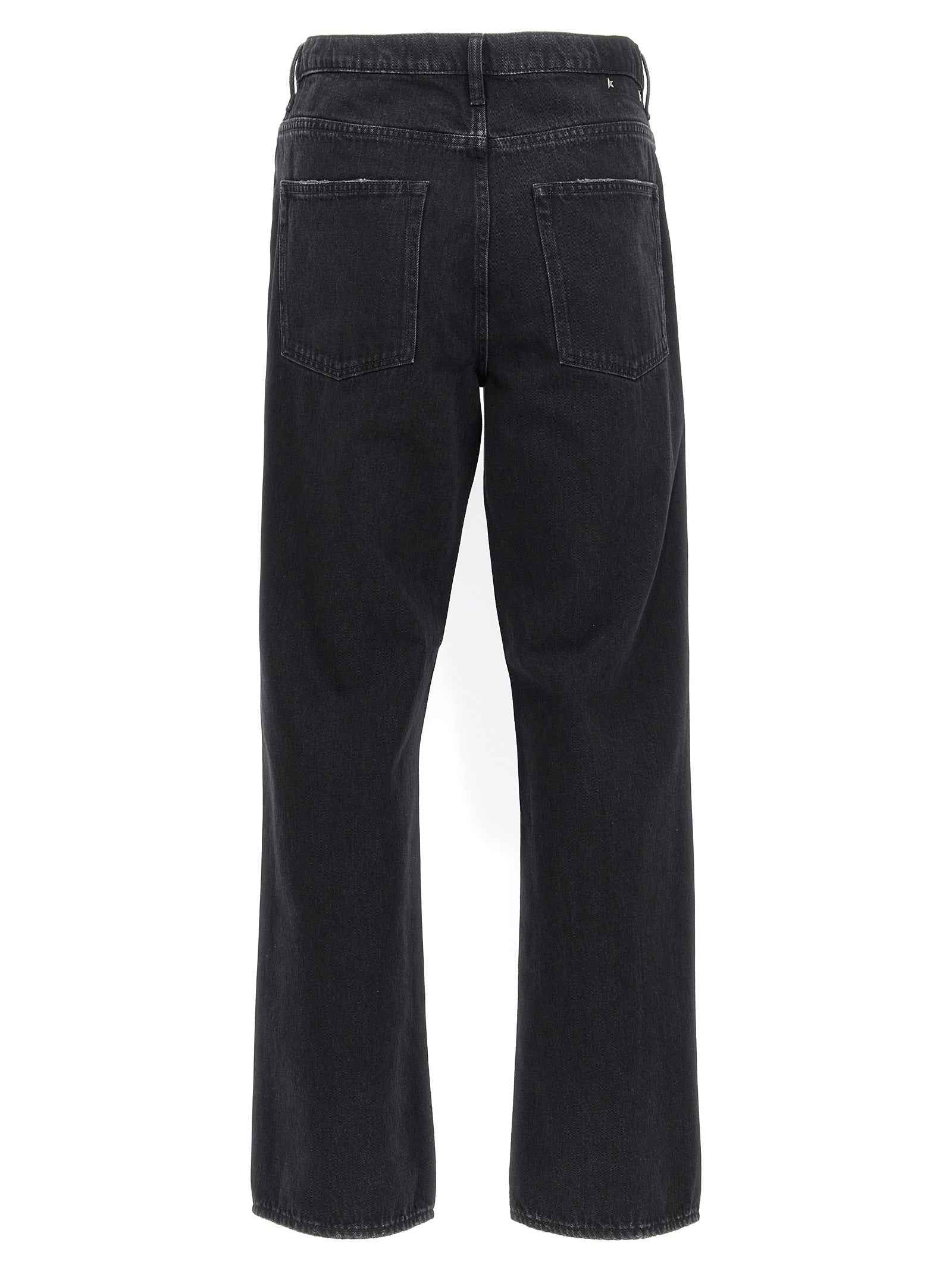 Black Cotton Straight-Leg Jeans