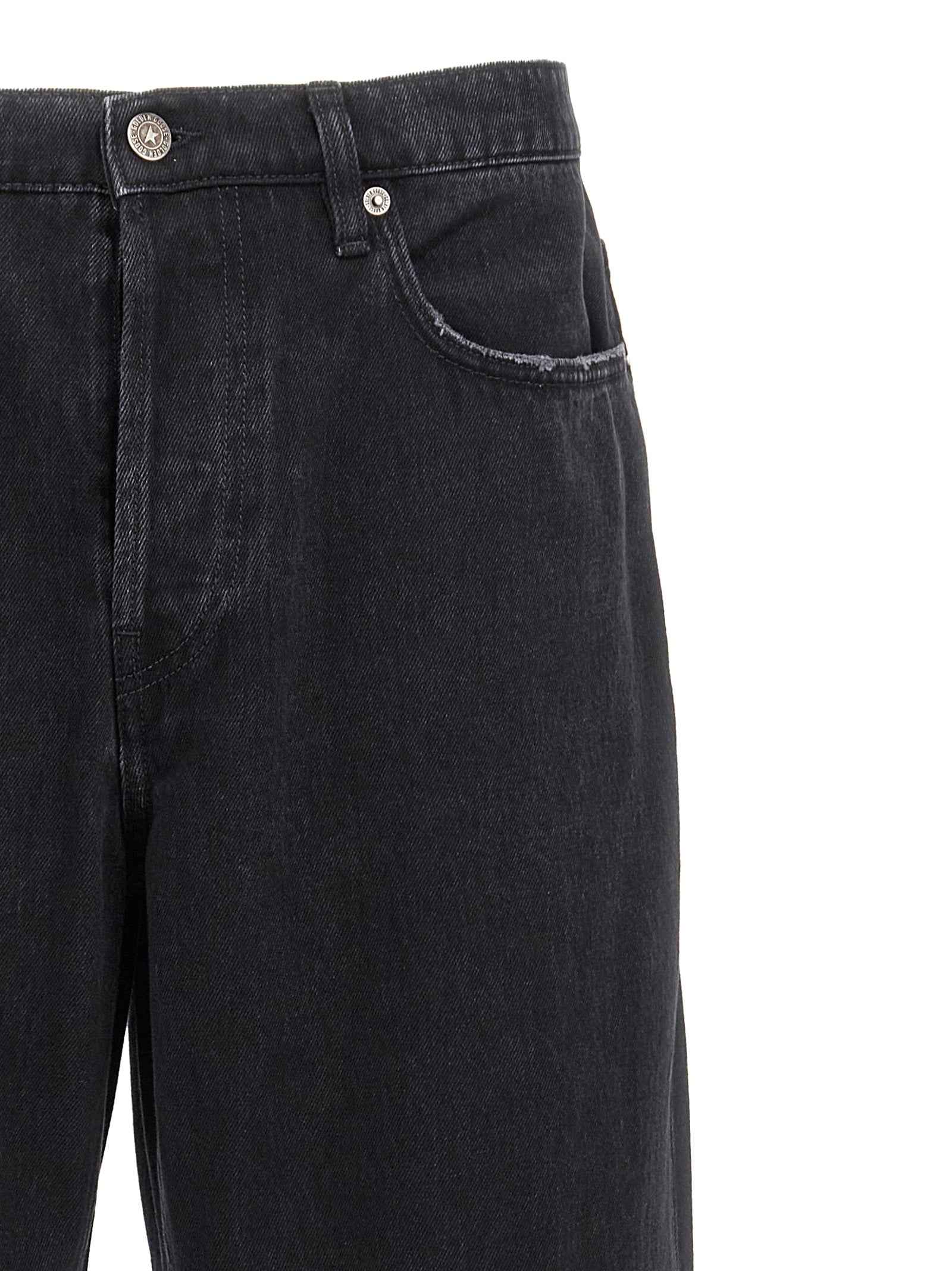 Black Cotton Straight-Leg Jeans
