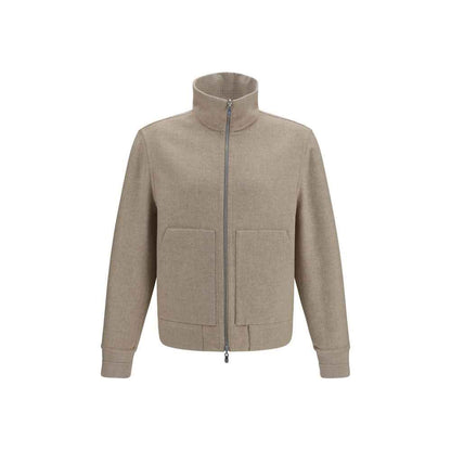 Beige Cashmere Full-Length Jacket