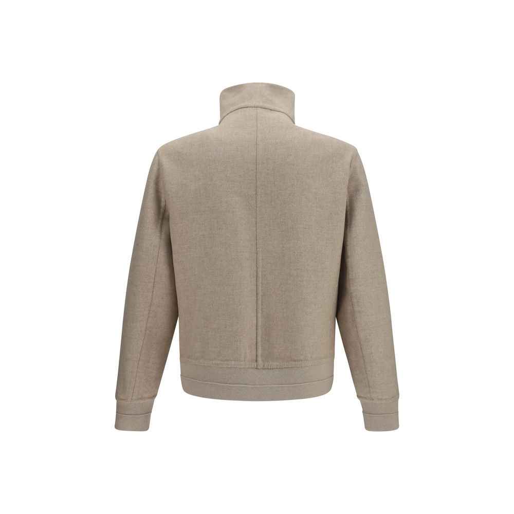 Beige Cashmere Full-Length Jacket