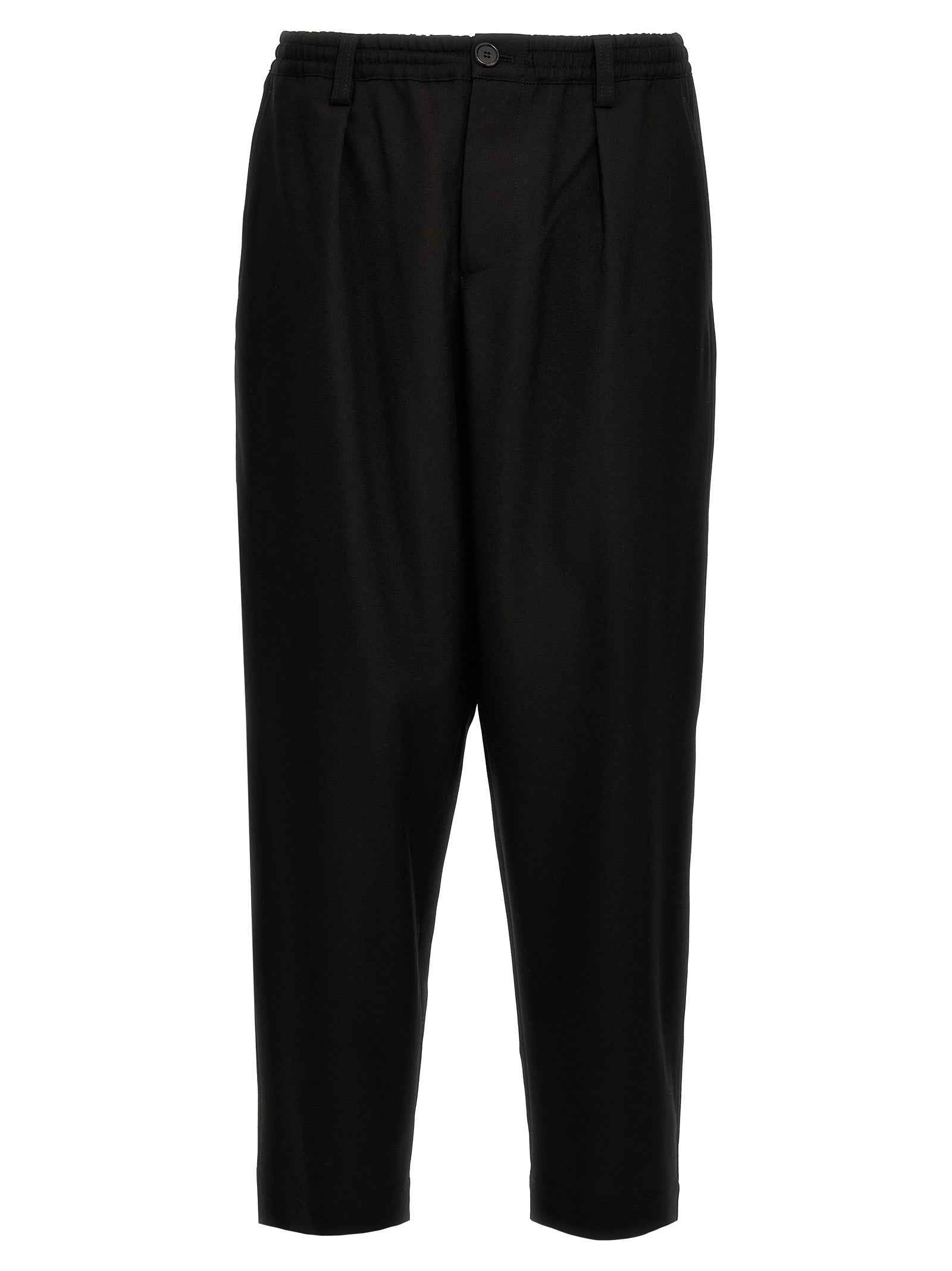 Black Virgin Wool Cropped Pants