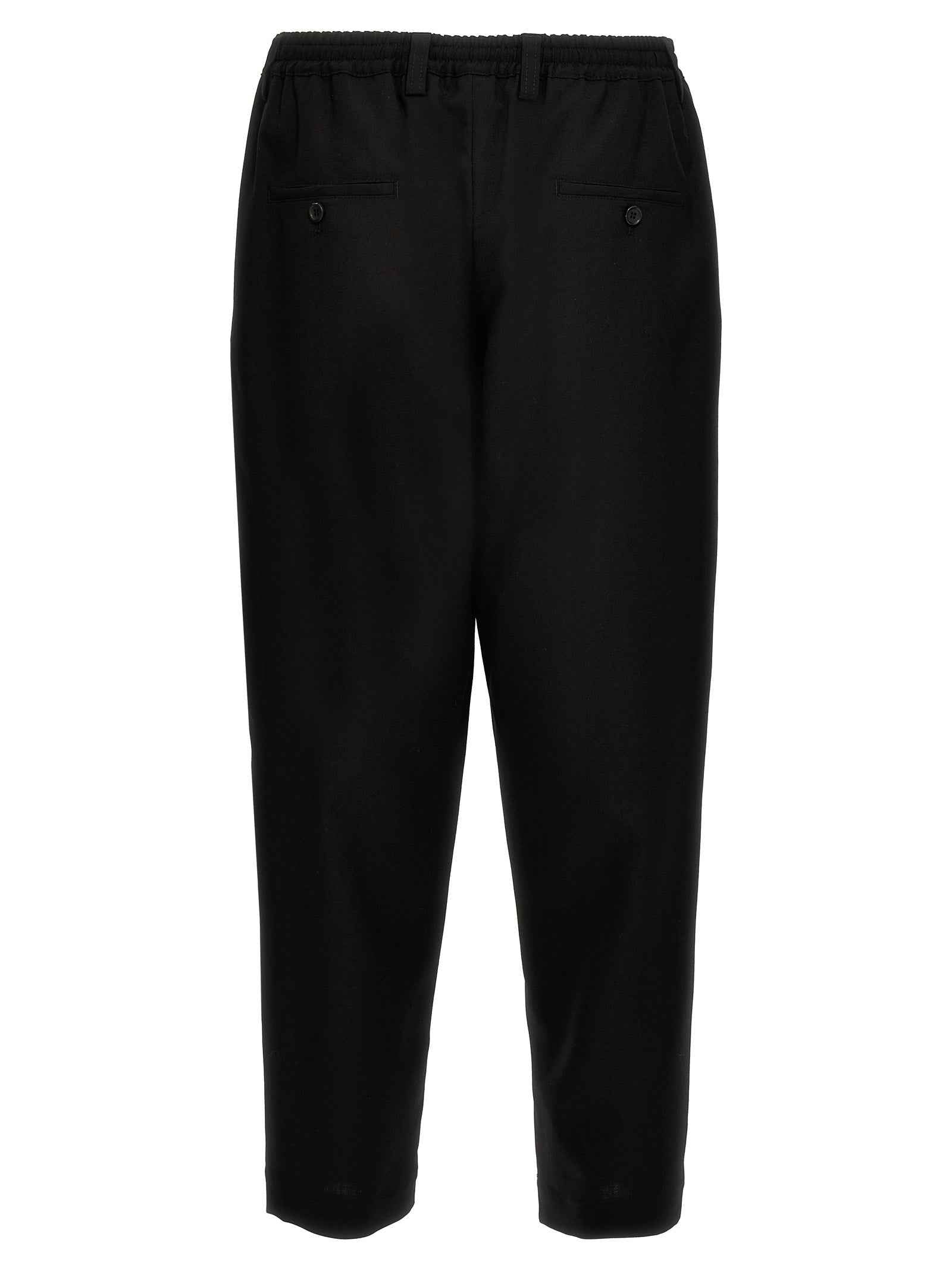 Black Virgin Wool Cropped Pants