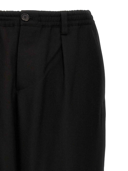 Black Virgin Wool Cropped Pants