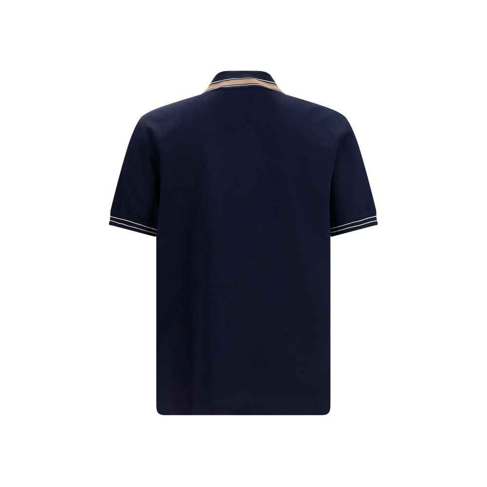 Blue Cotton Polo Shirt
