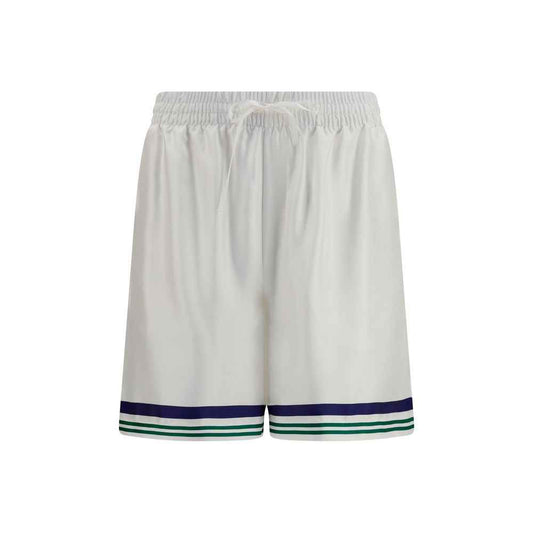 White Silk Bermuda Shorts