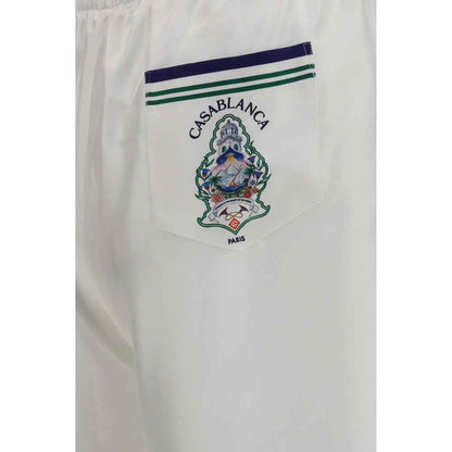 White Silk Bermuda Shorts