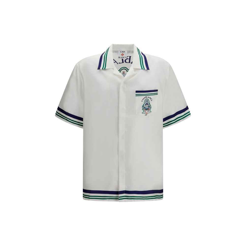 White Silk Shortsleeve Shirt