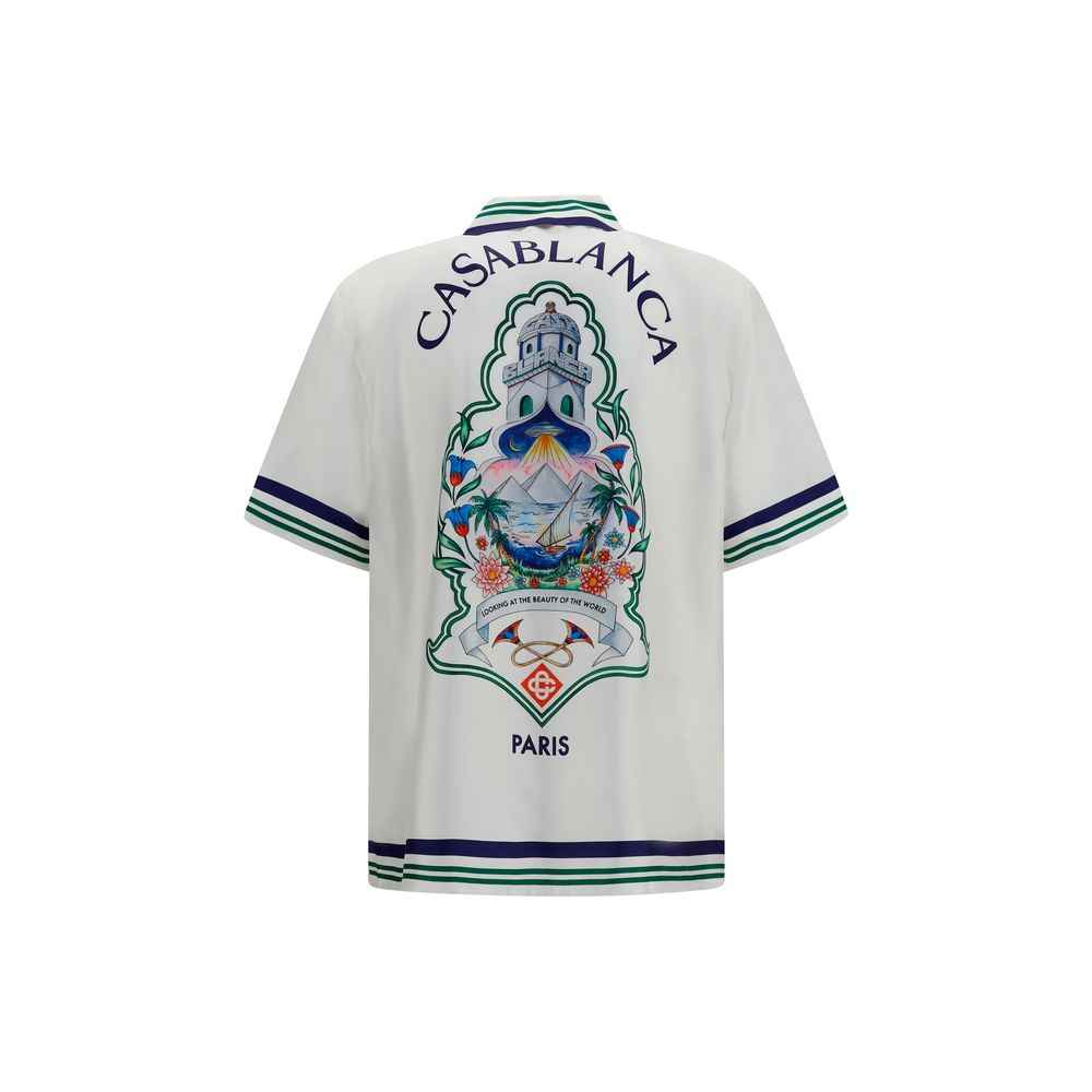 White Silk Shortsleeve Shirt