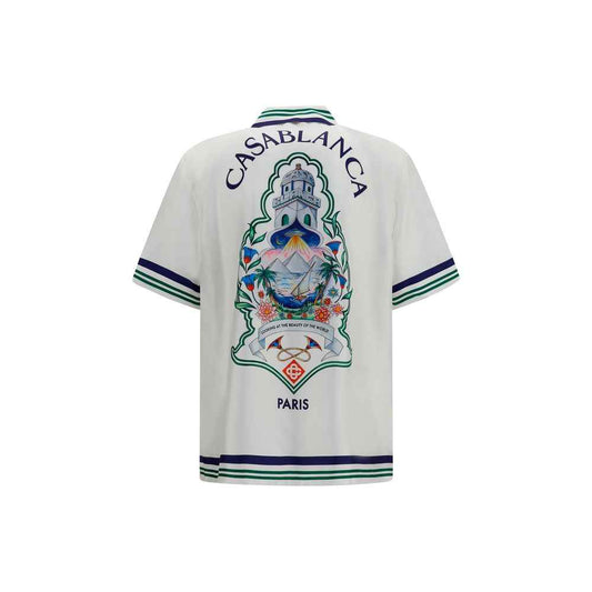 White Silk Shortsleeve Shirt