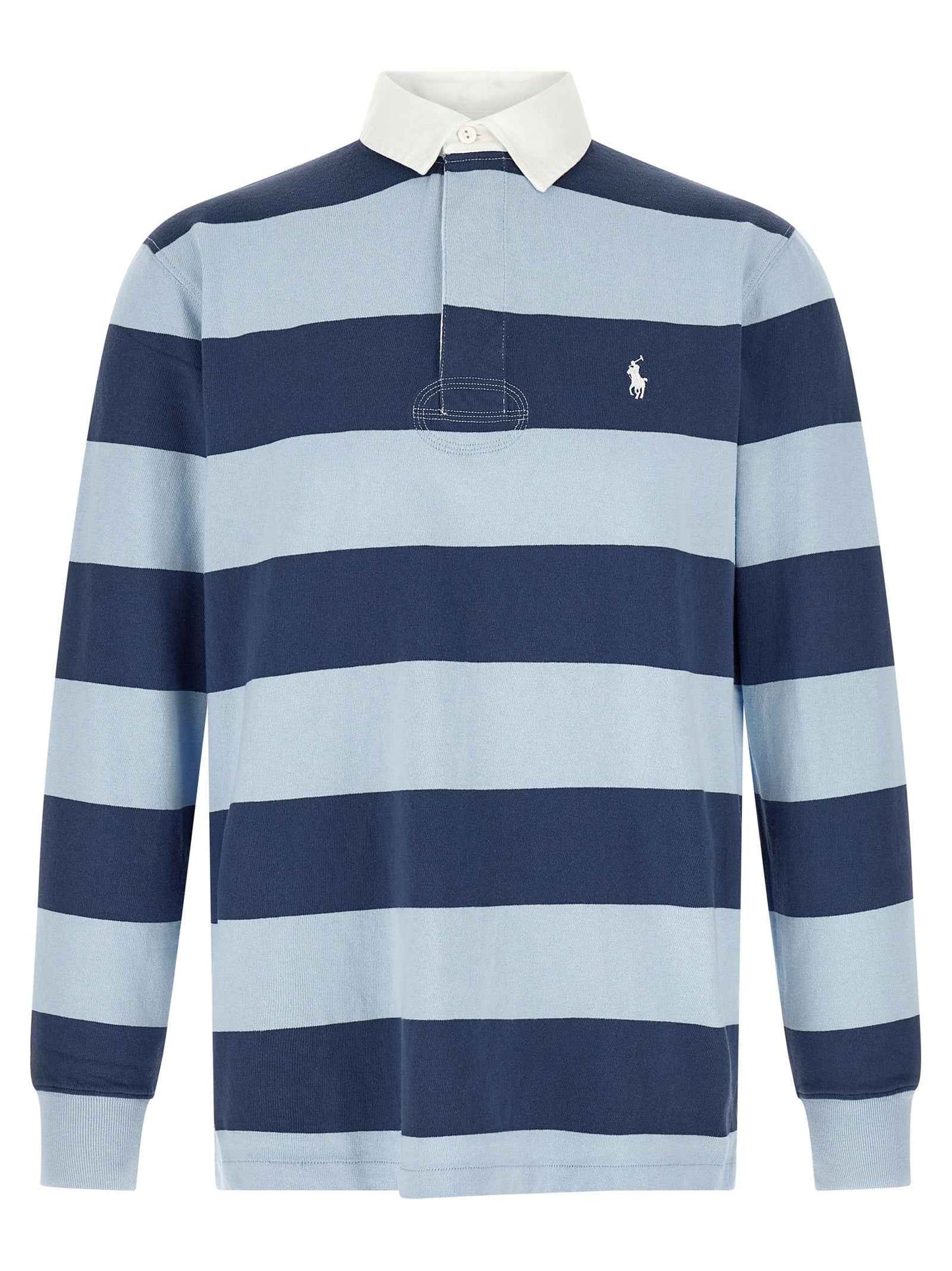 Blue Cotton Polo Shirt