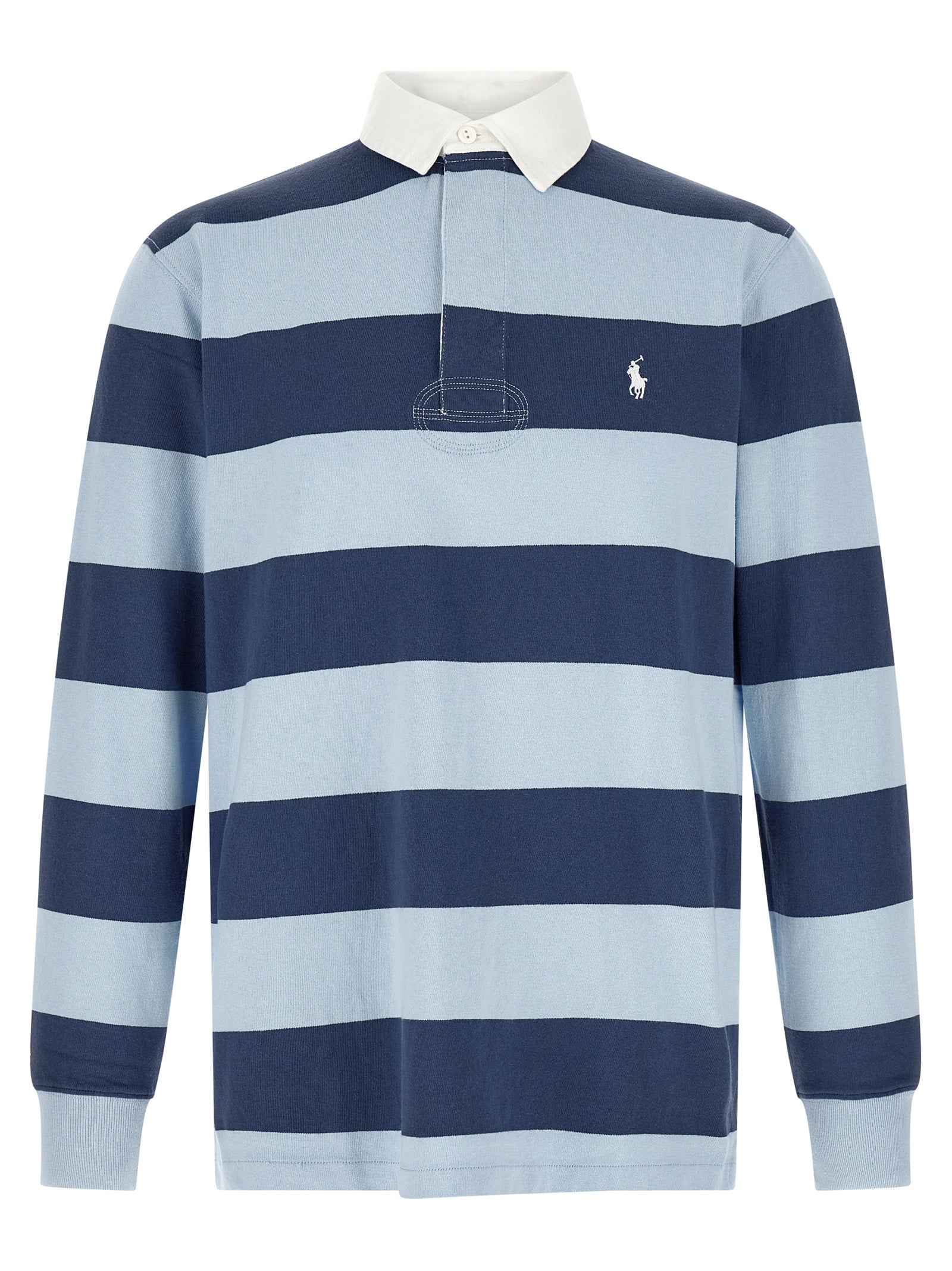 Blue Cotton Polo Shirt