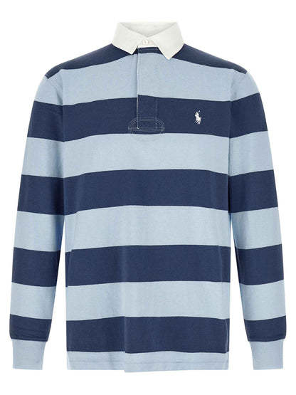 Blue Cotton Polo Shirt