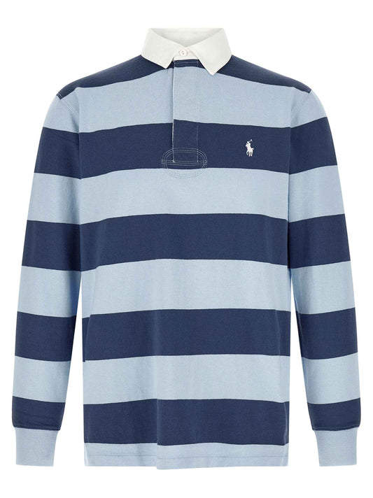 Blue Cotton Polo Shirt